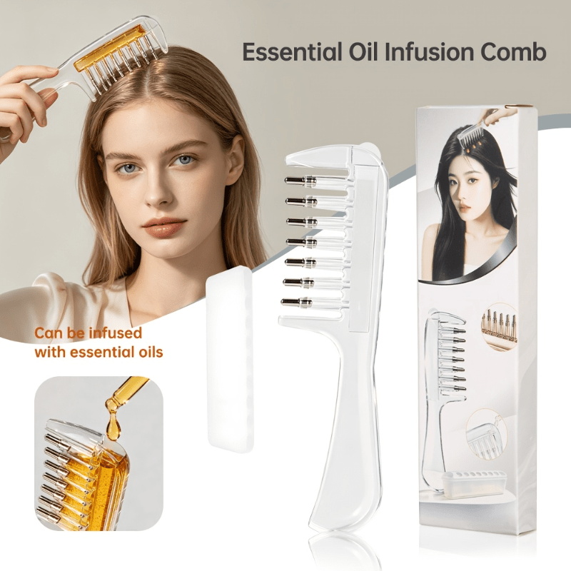 Hair Care Products - Pente Transparente para Infusão de Óleos