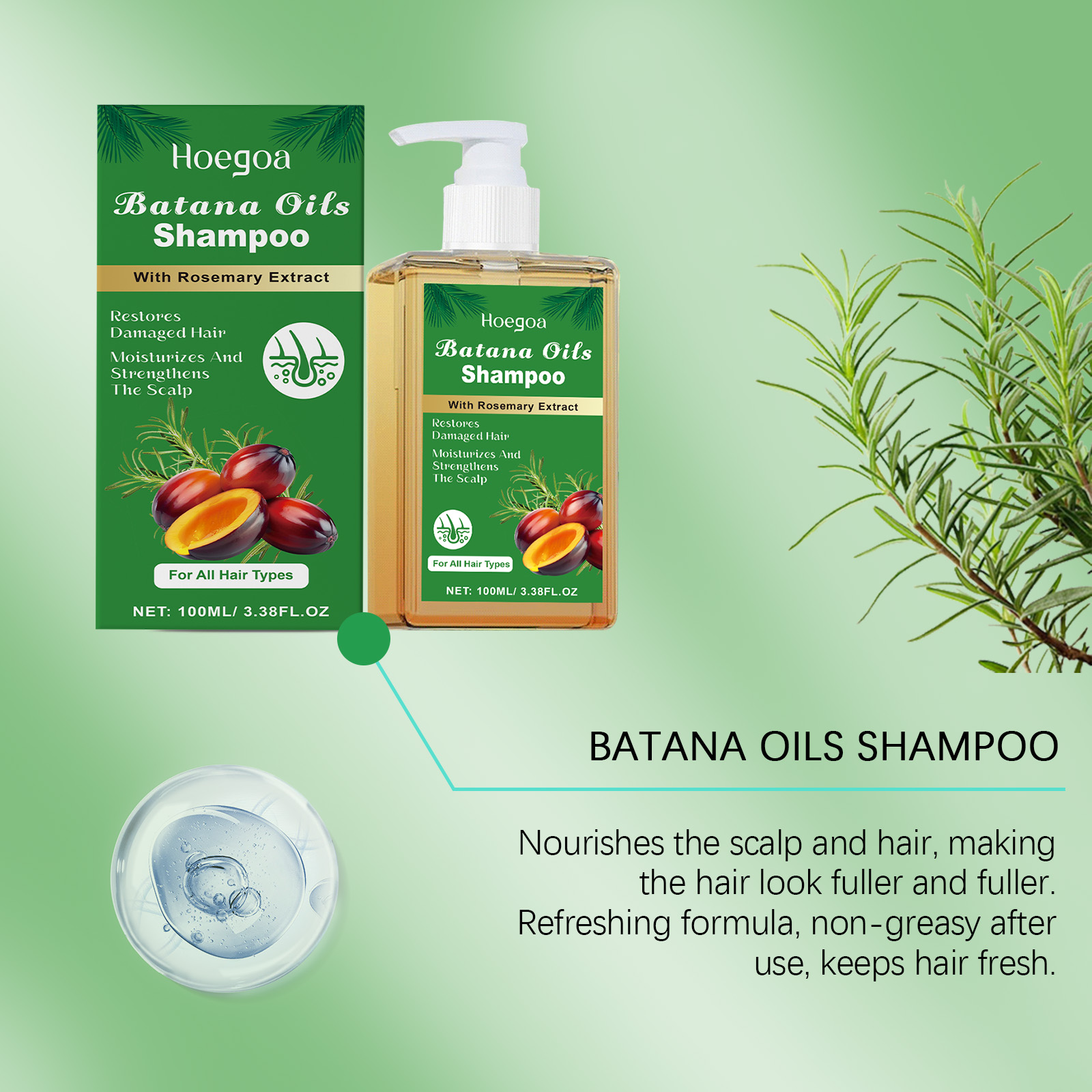 100/300ml batana óleo & alecri - Hair Care Dandruff avaliação e preço